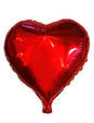 Куля серце фольговані червоний металік 45 см, фото 3