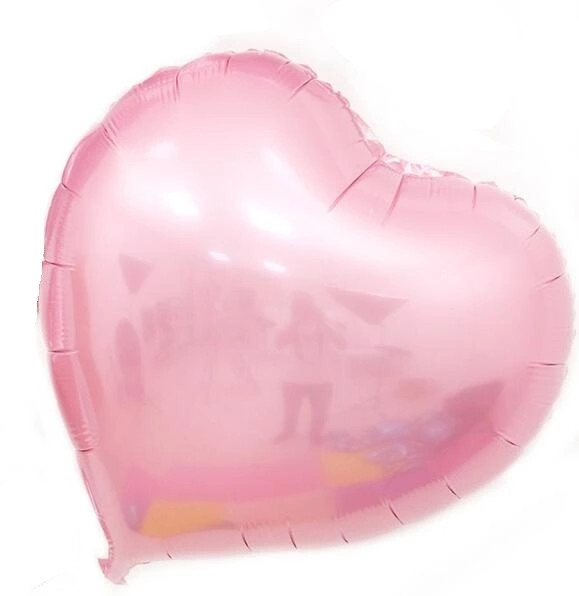 Кулька фольгований у формі серця рожевого 45 см