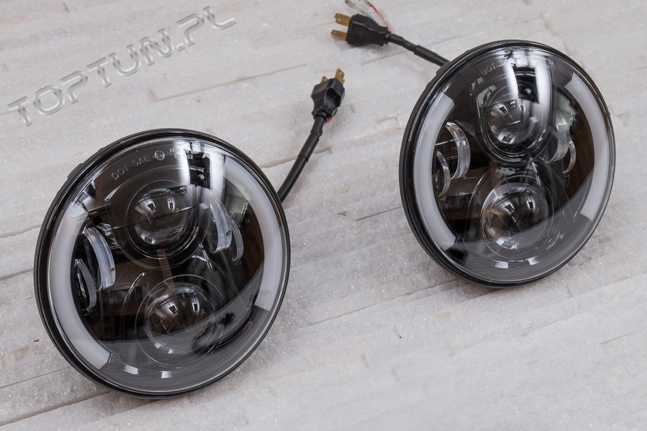 Передние Led фары оптика Jeep Wrangler TJ (California) - фото 6 - id-p590040516