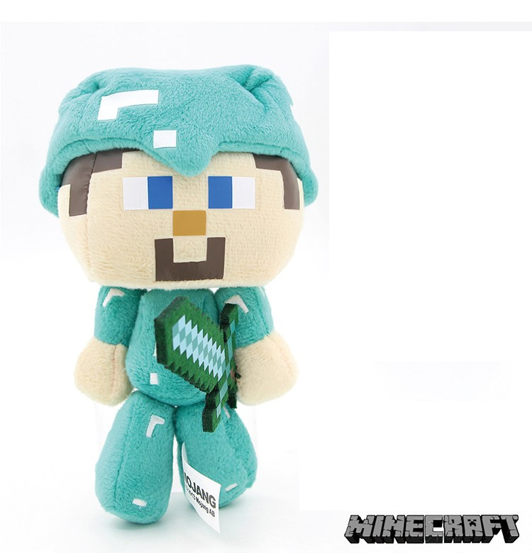Мягкая игрушка Стив в алмазной броне Minecraft 18 см