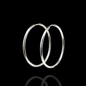Срібні сережки-кільця (Конго), d-40мм, фото 2