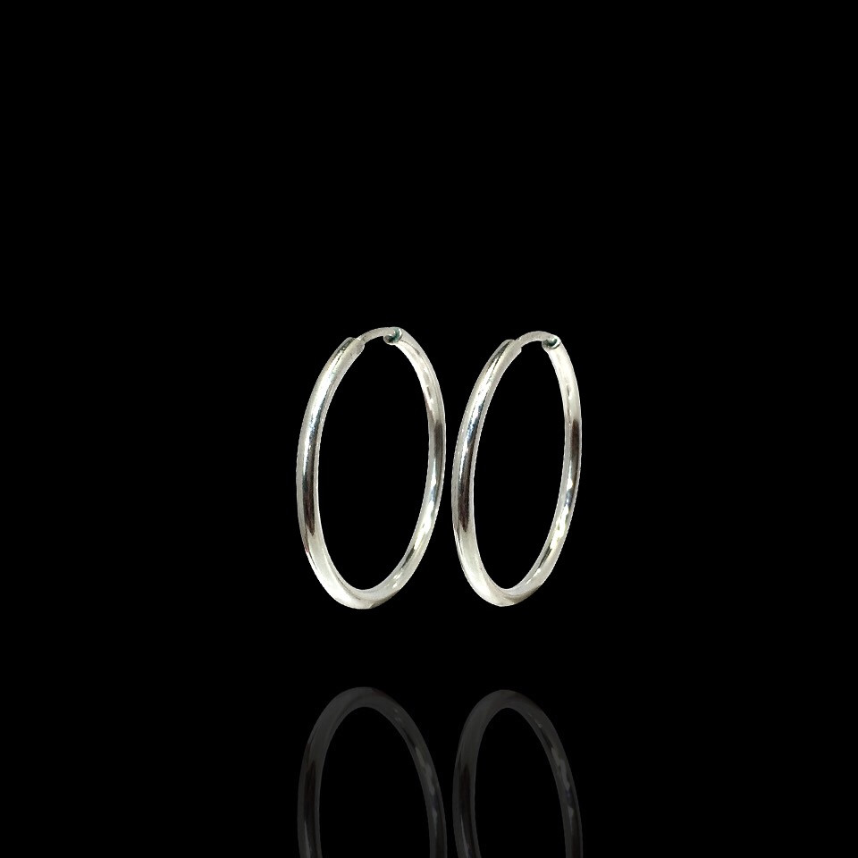 Серебряные серьги-кольца (Конго), d-25мм - фото 1 - id-p590056260