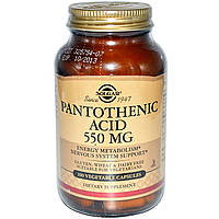 Пантотенова кислота (Pantothenic Acid), Solgar, 550 мг, 100 капсул