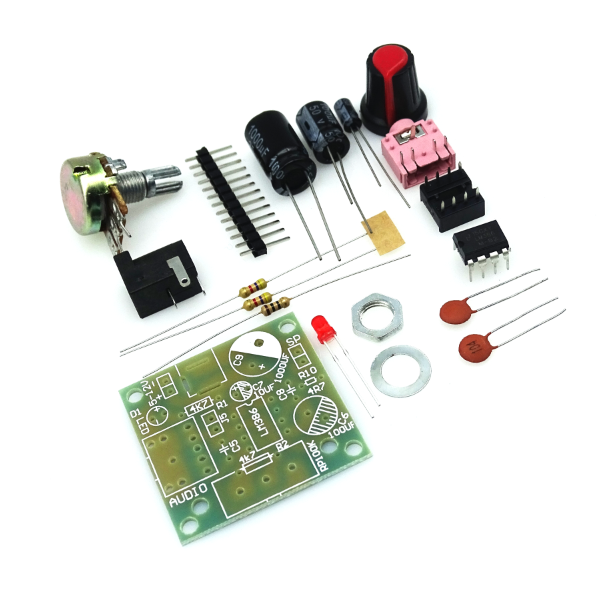Аудіо підсилювач LM386 комплект для самостійного збирання DIY kit (радіо конструктор)
