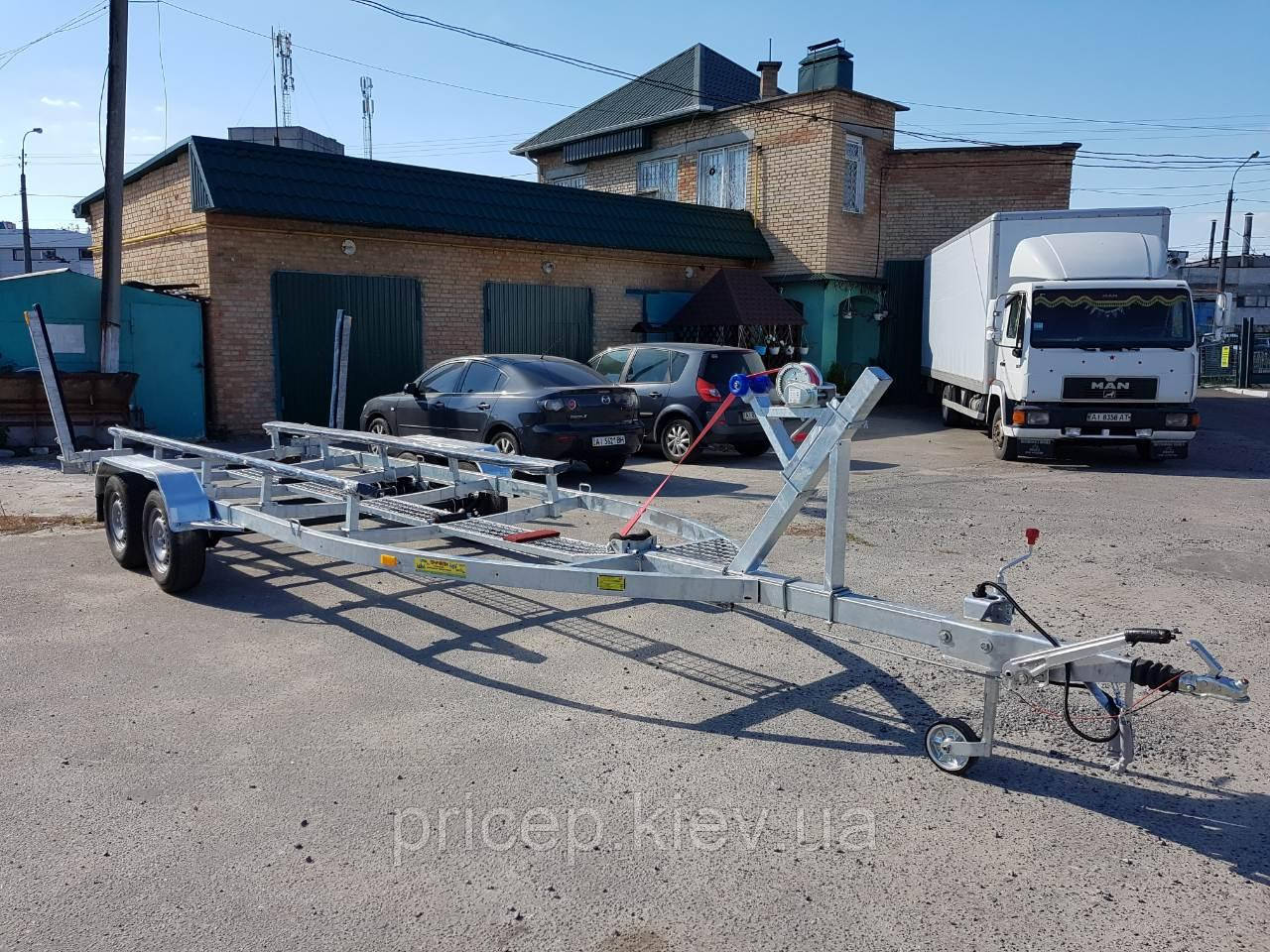Причіп для катера Чібіс 7,5м, 1,5т. Ресора. Гальма. Цинк.