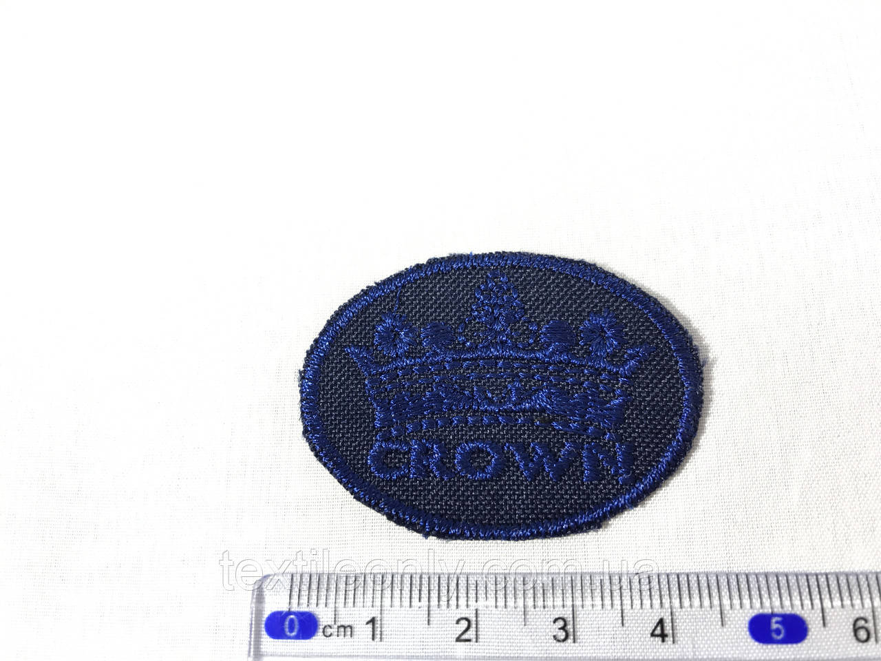Нашивка корона/crown колір темно-синій 45х34 мм