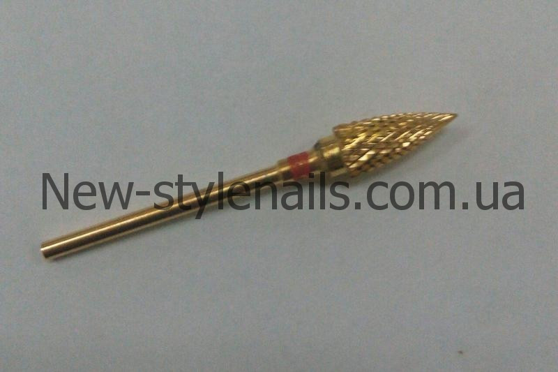 Насадка для фрезера, гострий конус , золото
