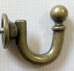 Гачок металевий 35х35 мм, антик