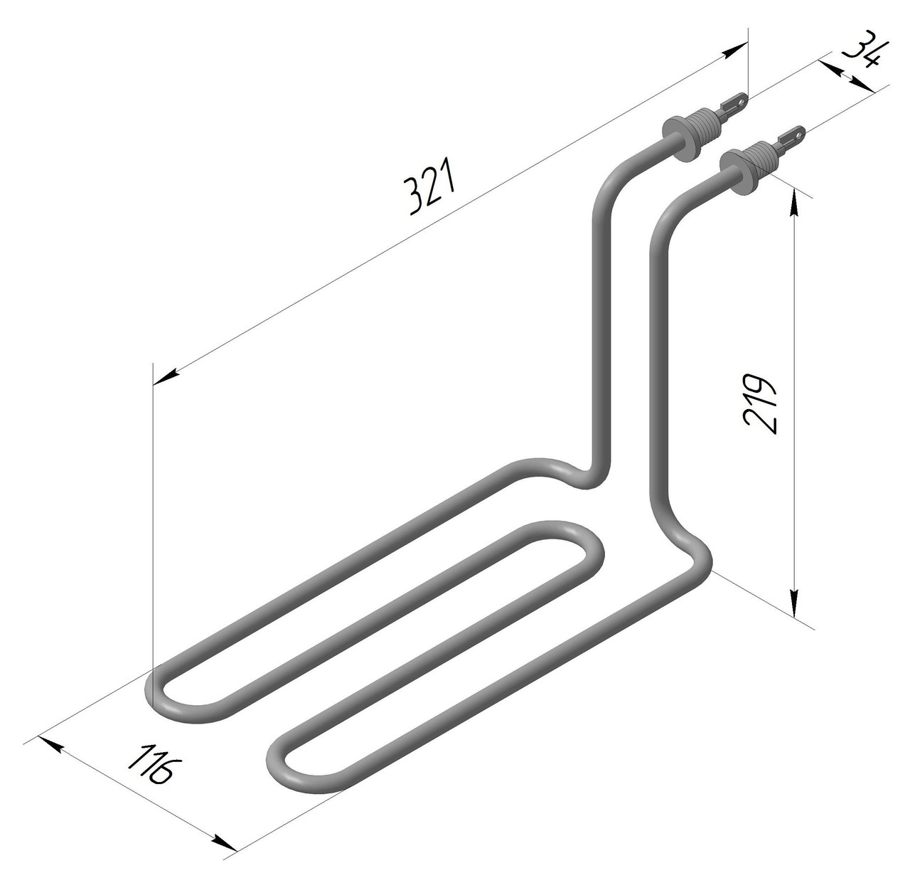 ТЕН на ФР-4, ТЕН 151 Е 8/1,7 Z 220, фото 1