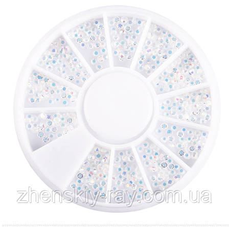 Кришталева крихта для дизайну нігтів у карусельці, фото 1