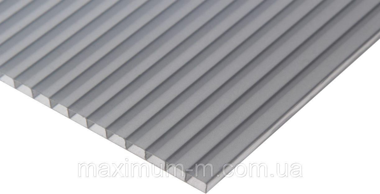 Стільниковий полікарбонат з УФ-захистом 8 мм 2100х6000 мм LIGHT сіра бронза