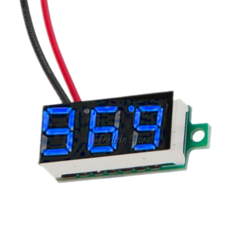 Мінівольтметр цифровий DC 3 — 30 В, синій дисплей, фото 1