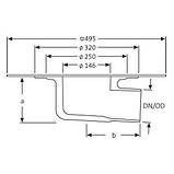 Водоподібна воронка SitaTrendy з бітумним полотном, горизонтальне під'єднання DN70 мм, без електрообогрівання, фото 2