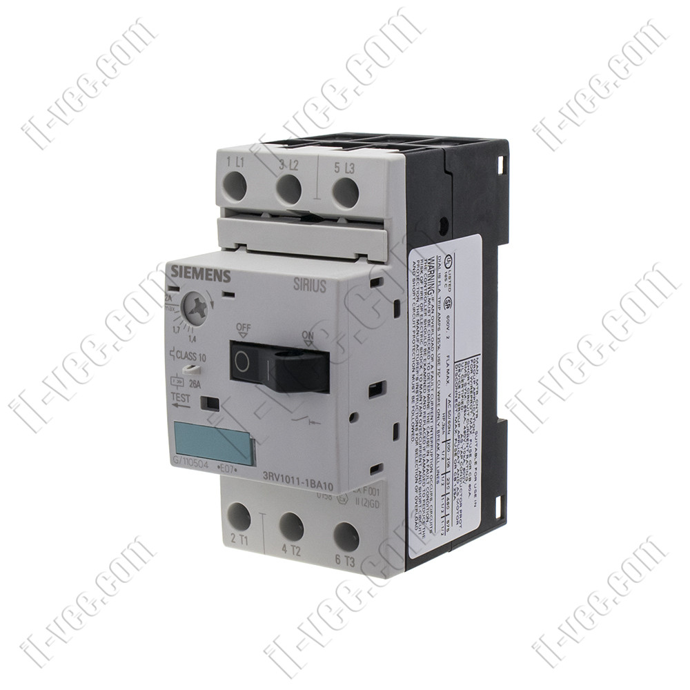 Автоматичний вимикач захисту двигуна Siemens 3RV1011-1EA10, 1.5 кВт, 2.8-4A