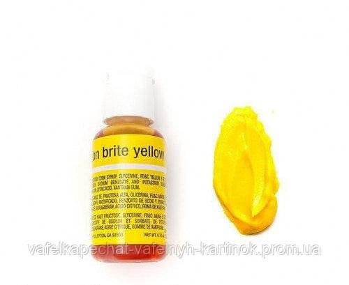 Гелевый краситель Chefmaster Neon Brite Yellow (электрик желтый) - фото 1 - id-p590406224
