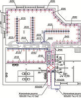 Размещение вентиляции на архитектурном плане помещения кальянной г. Северодонецк