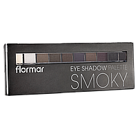 Палетка тіней з 10 відтінків Flormar SMOKY 02 2732094