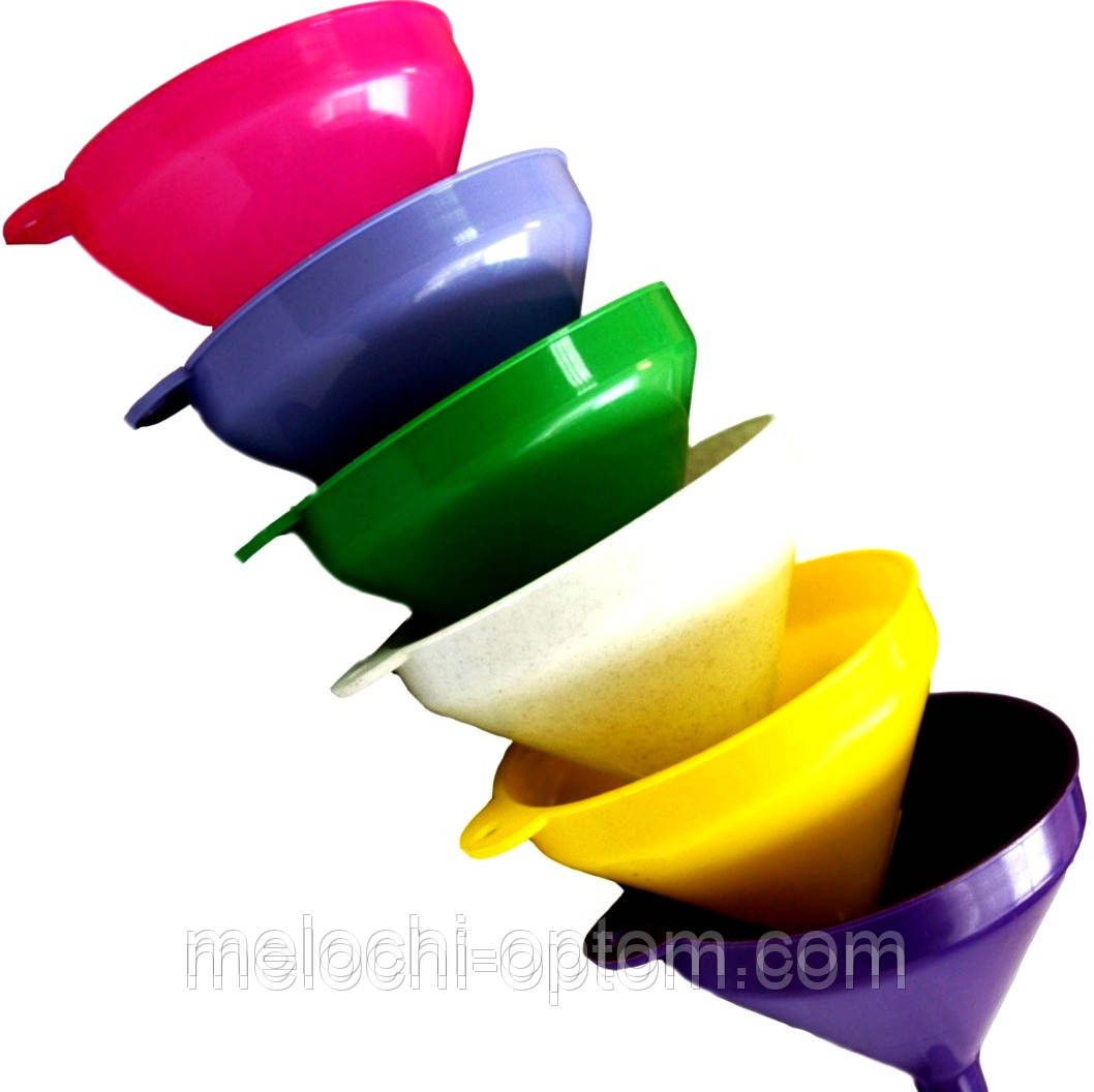 Лійки воронки побутові (D=100mm) пластик, різні кольори, фото 1