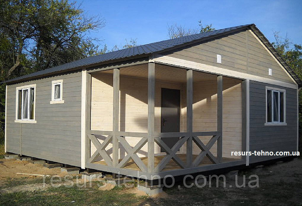 Дачний будиночок 8 м х 8 м.Фальшбрус із терасою