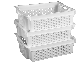 Ящики пластикові перфоровані 600 x 400 x 200 універсальні Білий, Первинний Чорний, Вторинний, фото 3