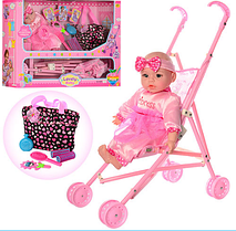 Лялька-пупс з коляскою і аксесуарами 60665-T03