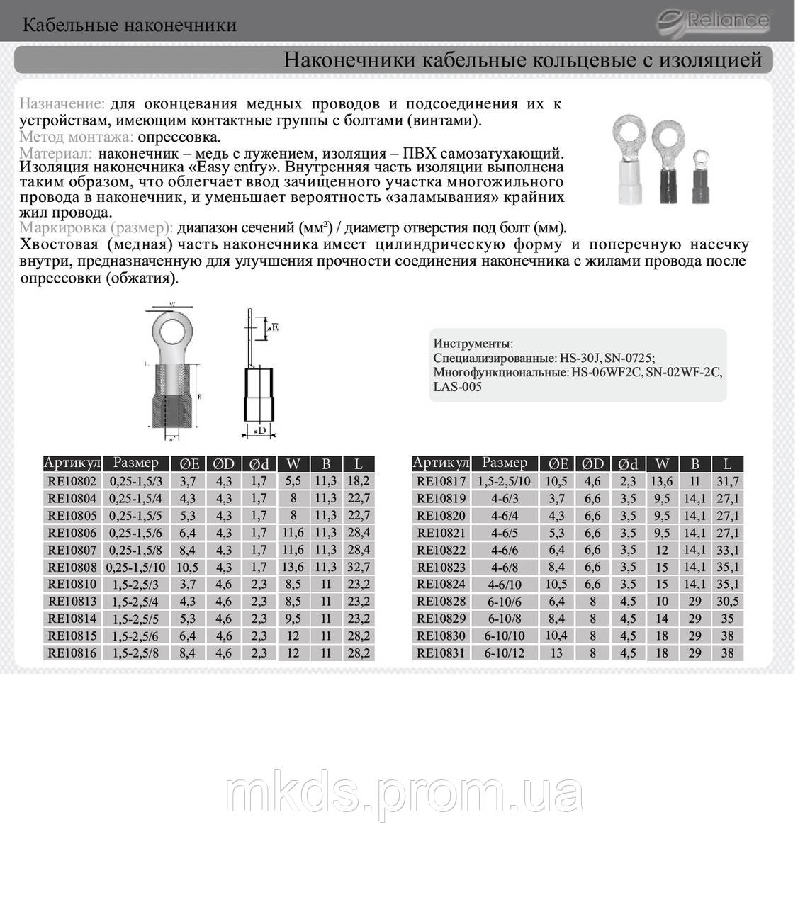 Наконечники кабельные кольцевые с изоляцией - фото 2 - id-p590625396