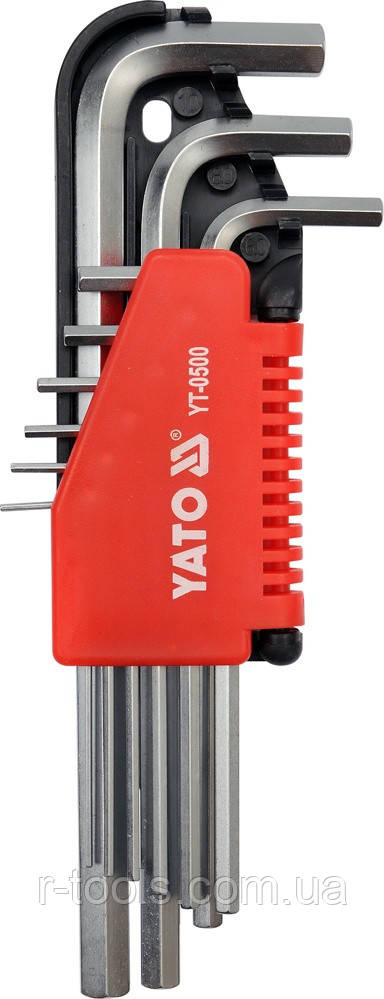 Набір шестигранників 9 од 1,5-10 мм CrV довгі Yato YT-0500