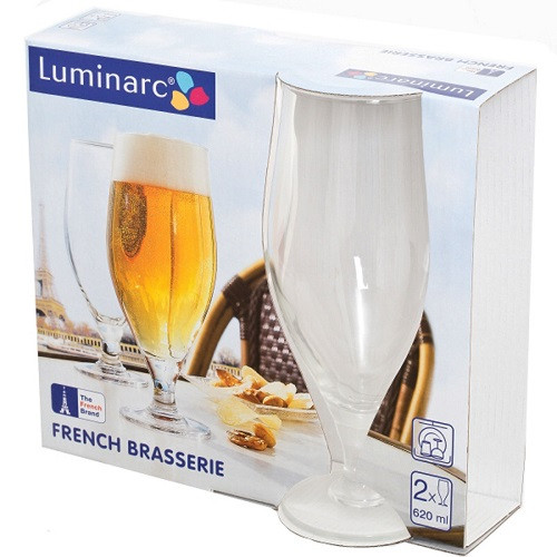 Набір келихів для пива Luminarc French Brasserie 2 штуки 620 мл скло (J2870)