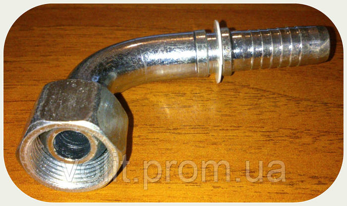 Ниппель сферический 60° угловой под шланг DN12 c несъёмной гайкой ...