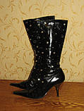 Чорні жіночі демісезонні чоботи зі стразами р. 37, фото 3