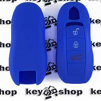 Чехол (синий, силиконовый) для смарт ключа Porsche (Порше) 3, 4 кнопки