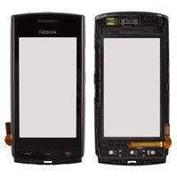 Nokia 500 Сенсорный экран, тачскрин с рамкой черный