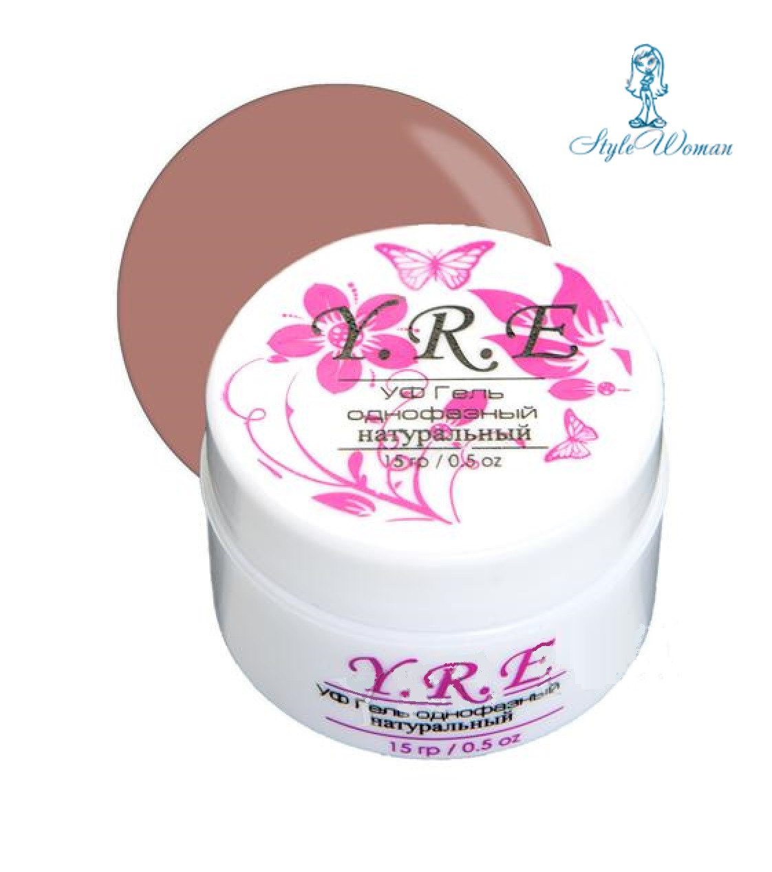 Гель Уф для нарощування нігтів однофазний 15 мл натуральний YRE