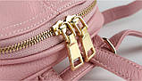 Рюкзак жіночий міні з горизонтальним кишенею (рожевий), фото 9