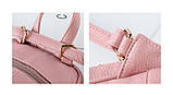 Рюкзак жіночий міні з горизонтальним кишенею (рожевий), фото 10