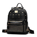 Рюкзак жіночий місткий з заклепками (сірий), фото 2