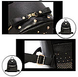 Рюкзак жіночий місткий з заклепками (сірий), фото 7