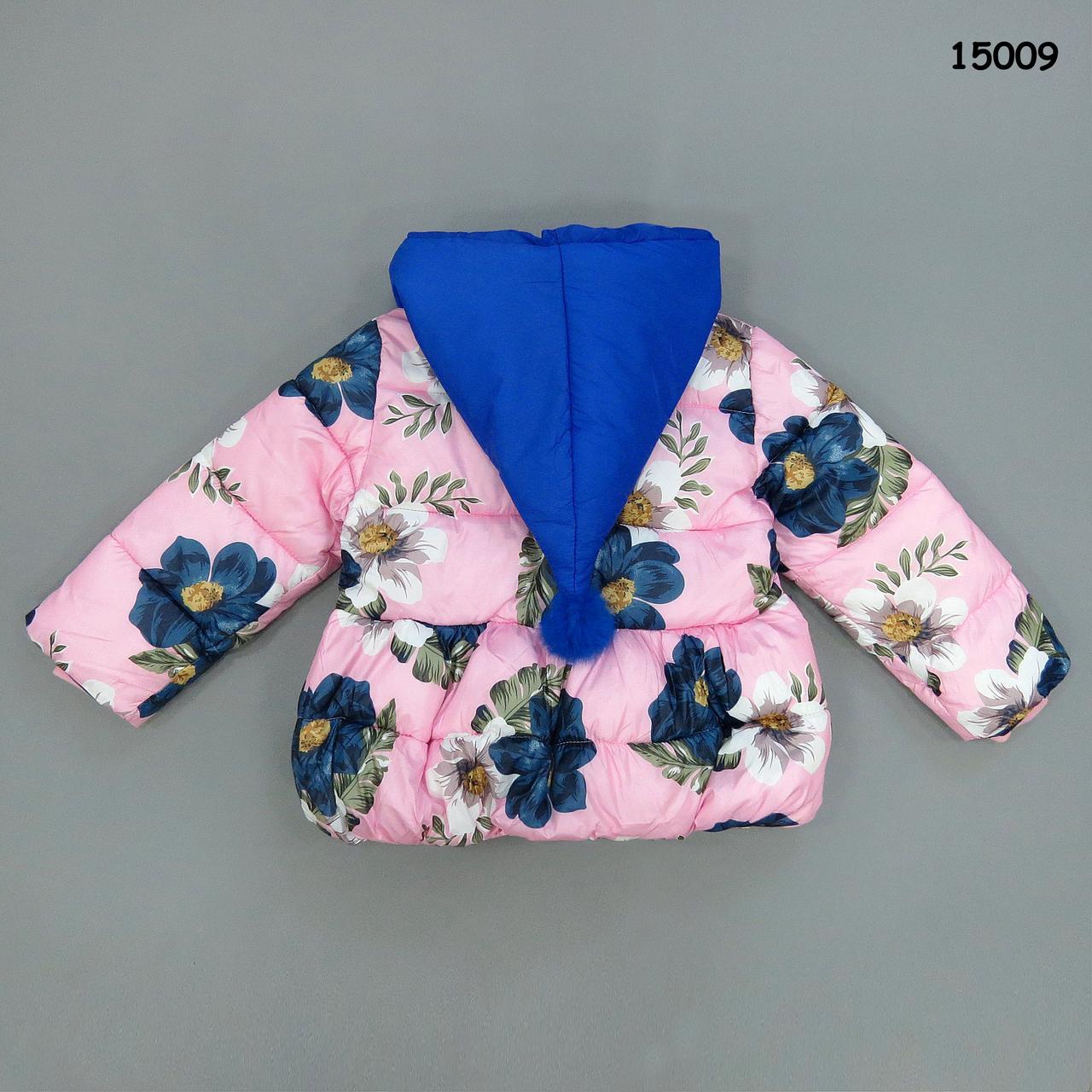 Демисезонная куртка "Цветы" для девочки. 100, 110, 120 см - фото 4 - id-p591177552