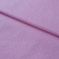 Тканина з дрібним білим горошком 1,5 мм на рожевому тлі, бавовна