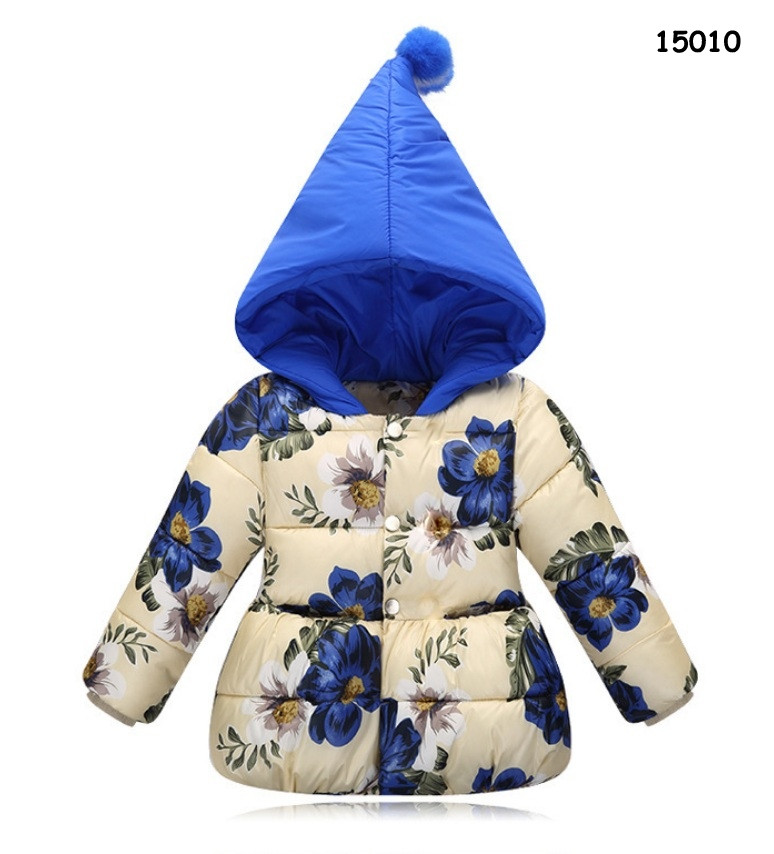 Демисезонная куртка "Цветы" для девочки. 100 см - фото 1 - id-p591179425