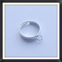 Основа для кільця 1 петля (розмір регулювань.) 100 шт. св. срібло