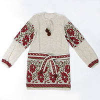 В'язана туніка для дівчинки "Маки 2" 0725