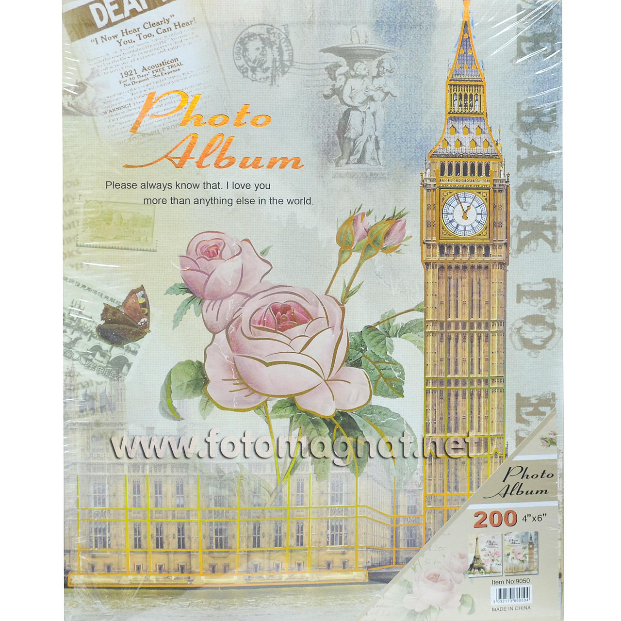 Фотоальбом "LONDON" 200/10х15 см.(подарункова коробка, місце для запису)