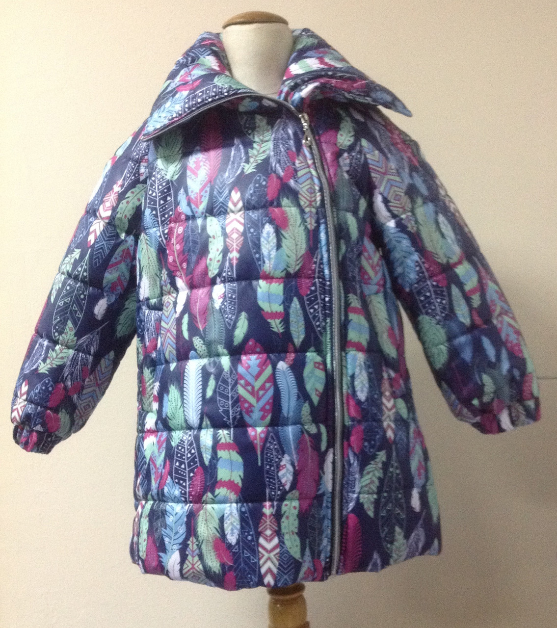 Пальто для дівчинки Лукас з асиметричною застібкою-блискавкою