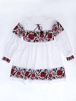 В'язане плаття для дівчинки "Троянда червона з бутоном, відрізне" 0803