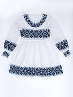 В'язане плаття для дівчинки "Любаша синя" 0810