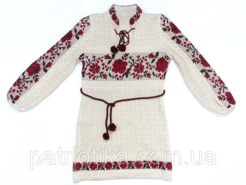 В'язане плаття для дівчинки "Вікторія троянди" 0812