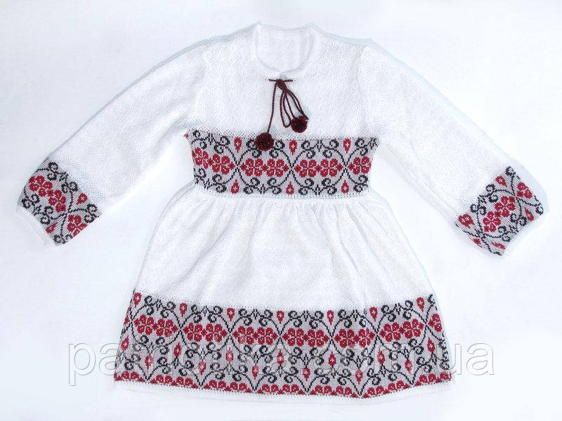 В'язане плаття для дівчинки "Віночок червоний" 0815