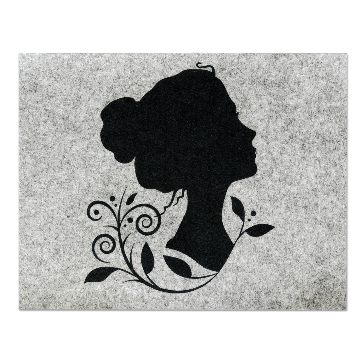 Фетр з принтом СИЛУЕТ ДІВЧИНИ, 33x25 см, китайський жорсткий 2 мм, фото 1