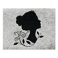 Фетр з принтом СИЛУЕТ ДІВЧИНИ, 33x25 см, китайський жорсткий 2 мм